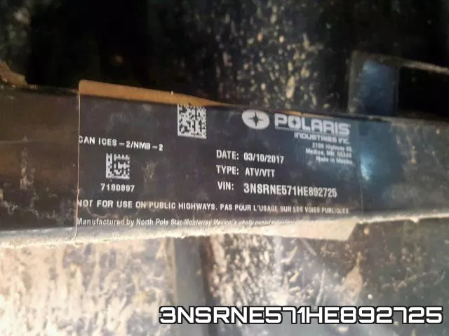 3NSRNE571HE892725 фото 2