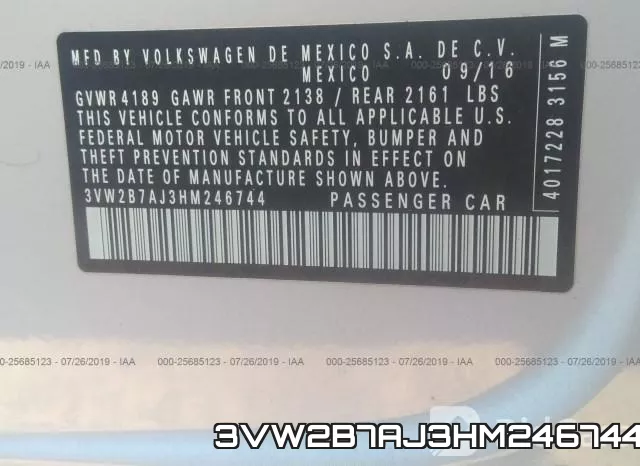 3VW2B7AJ3HM246744 фото 10