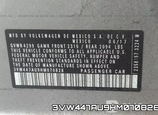 3VW447AU9HM070828 фото 10