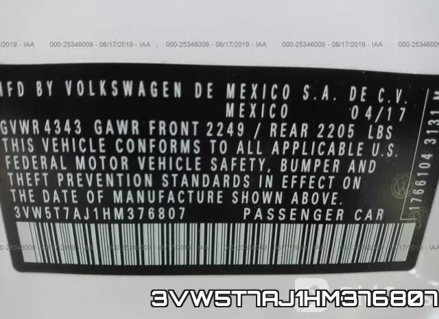 3VW5T7AJ1HM376807 фото 10