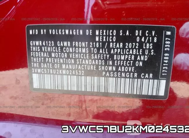 3VWC57BU2KM024532 фото 10