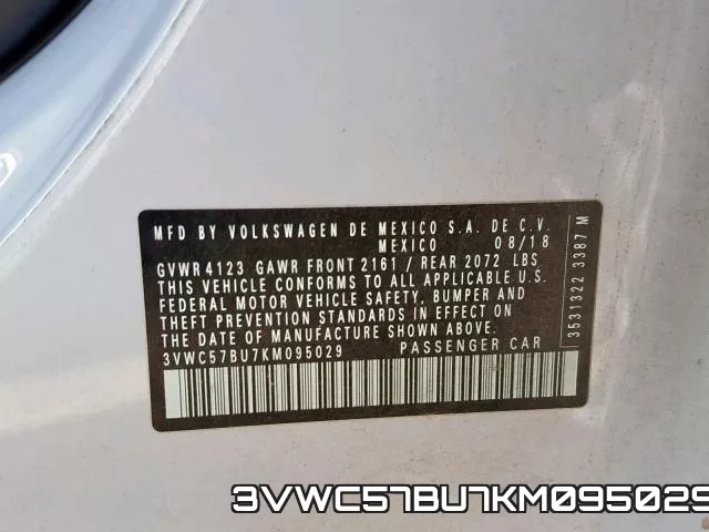 3VWC57BU7KM095029 фото 2