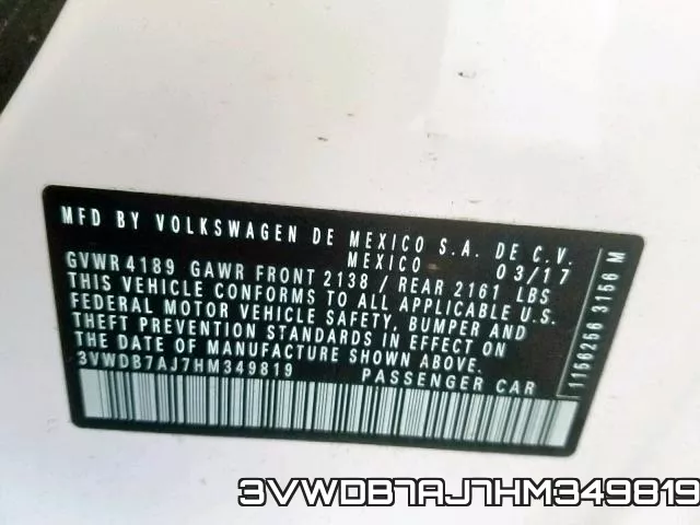 3VWDB7AJ7HM349819 фото 2