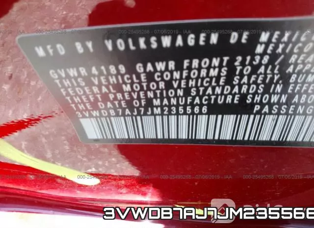3VWDB7AJ7JM235566 фото 10