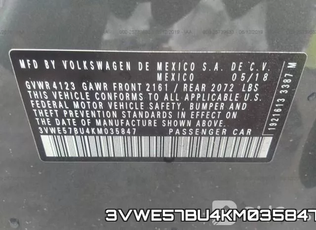3VWE57BU4KM035847 фото 10