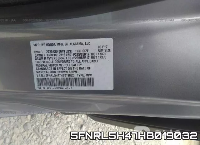 5FNRL5H47HB019032 фото 10