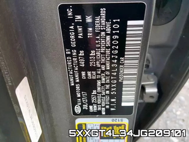 5XXGT4L34JG209101 фото 2