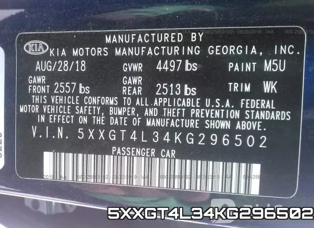 5XXGT4L34KG296502 фото 10