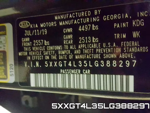 5XXGT4L35LG388297 фото 2