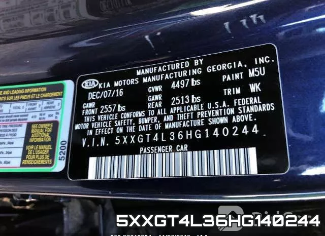 5XXGT4L36HG140244 фото 10
