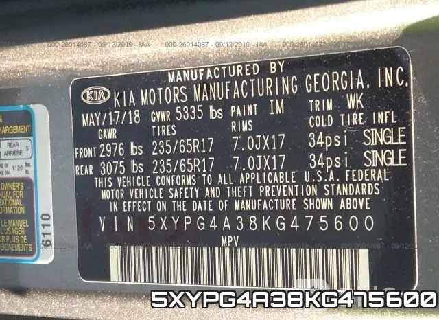 5XYPG4A38KG475600 фото 10