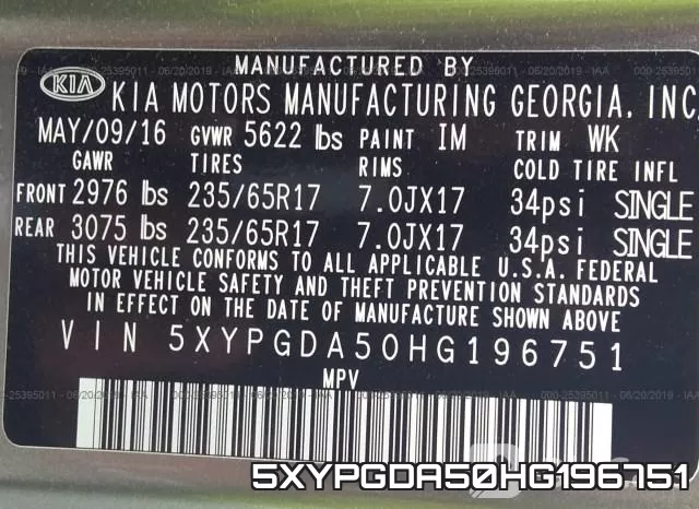 5XYPGDA50HG196751 фото 10