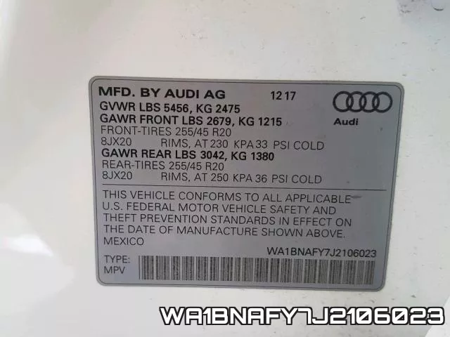 WA1BNAFY7J2106023 фото 2