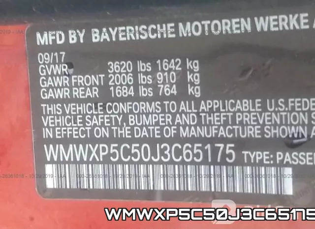 WMWXP5C50J3C65175 фото 10