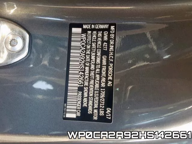 WP0CA2A92HS142661 фото 2