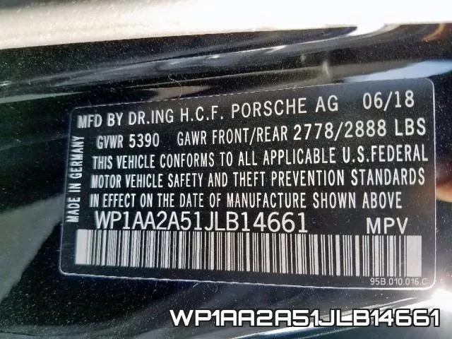 WP1AA2A51JLB14661 фото 2