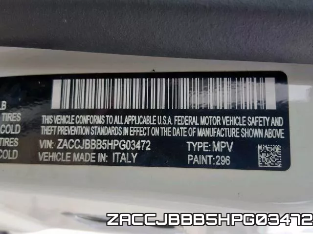 ZACCJBBB5HPG03472 фото 2