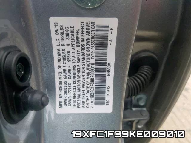 19XFC1F39KE009010 фото 2