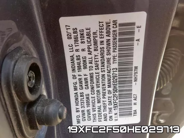 19XFC2F50HE029713 фото 2