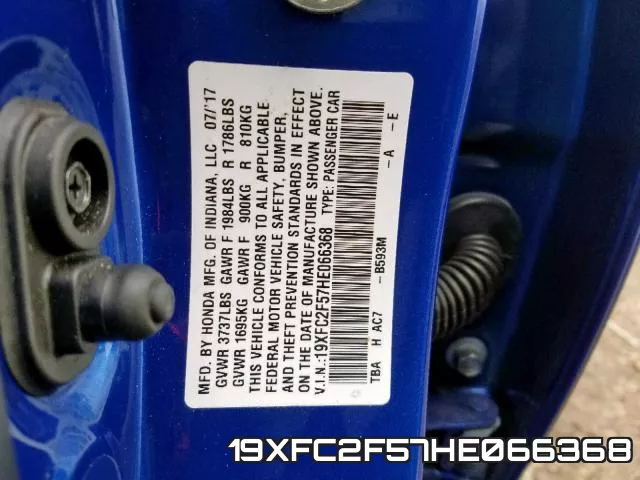 19XFC2F57HE066368 фото 2