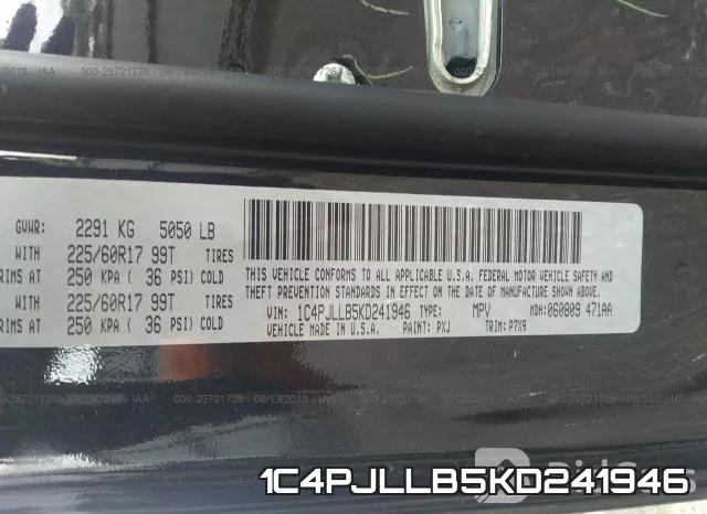 1C4PJLLB5KD241946 фото 10