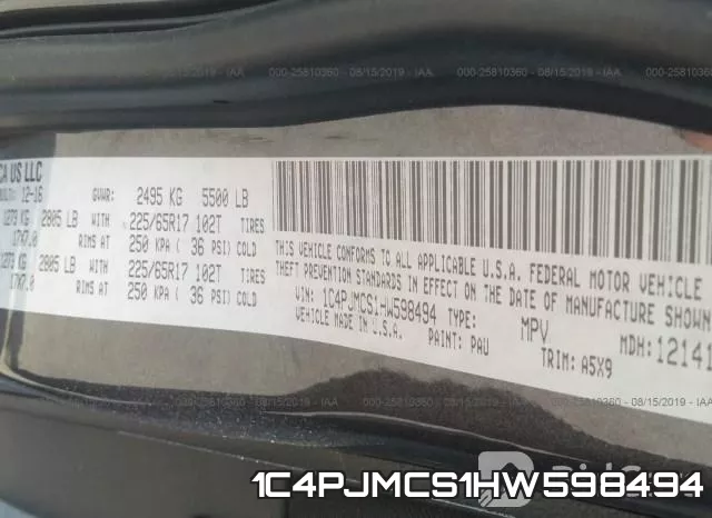 1C4PJMCS1HW598494 фото 10