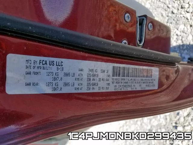 1C4PJMDN8KD299435 фото 2