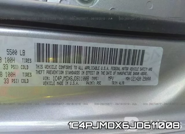 1C4PJMDX6JD611008 фото 10