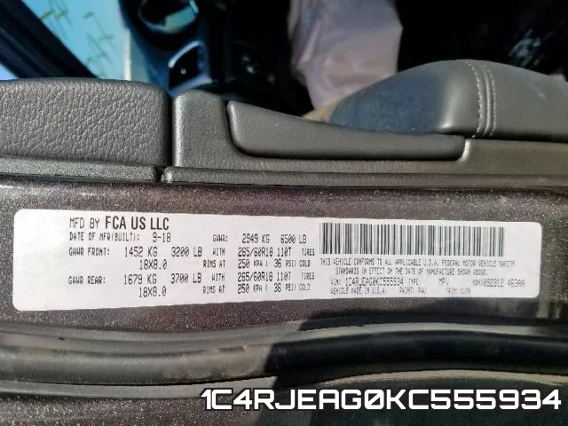 1C4RJEAG0KC555934 фото 2