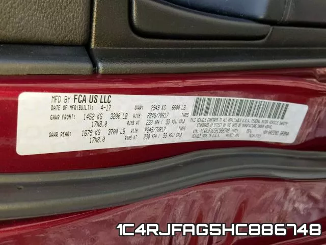 1C4RJFAG5HC886748 фото 2