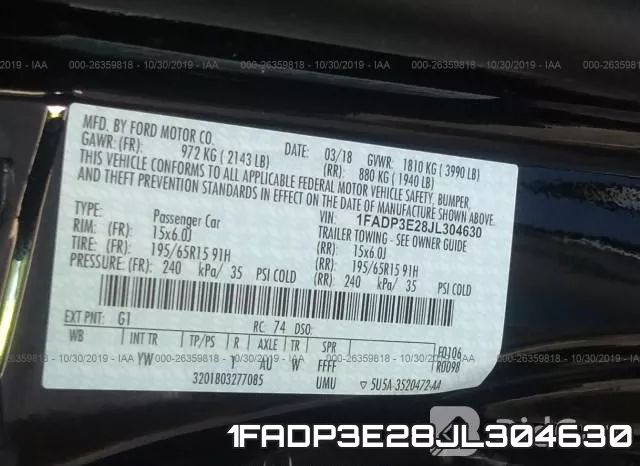 1FADP3E28JL304630 фото 10