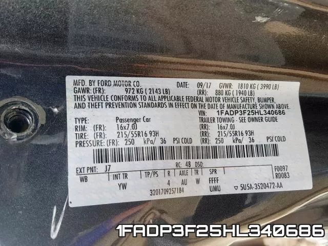 1FADP3F25HL340686 фото 2