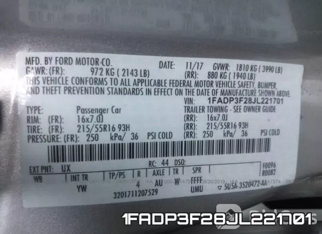 1FADP3F28JL221701 фото 10