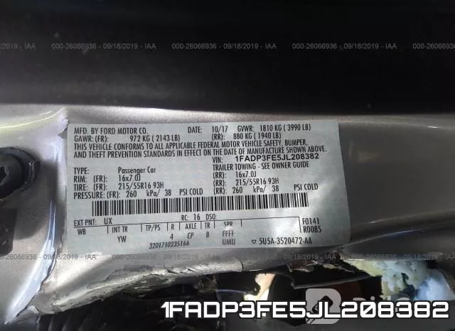 1FADP3FE5JL208382 фото 10