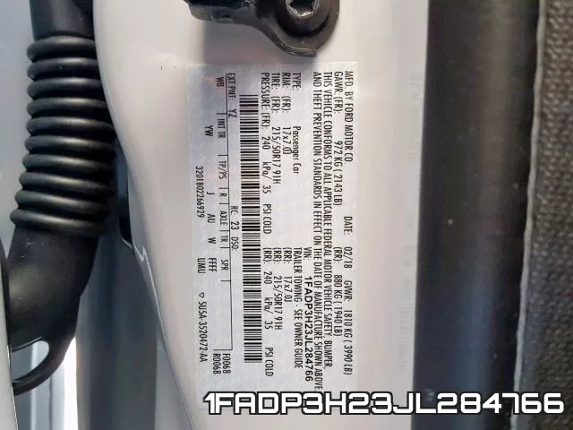 1FADP3H23JL284766 фото 2