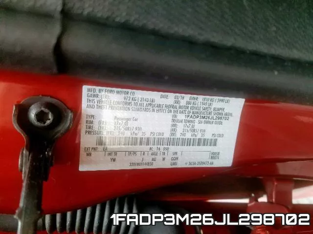 1FADP3M26JL298702 фото 2