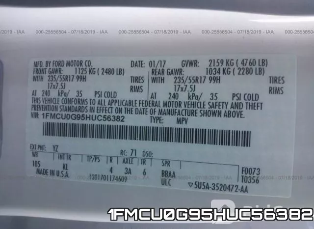 1FMCU0G95HUC56382 фото 10