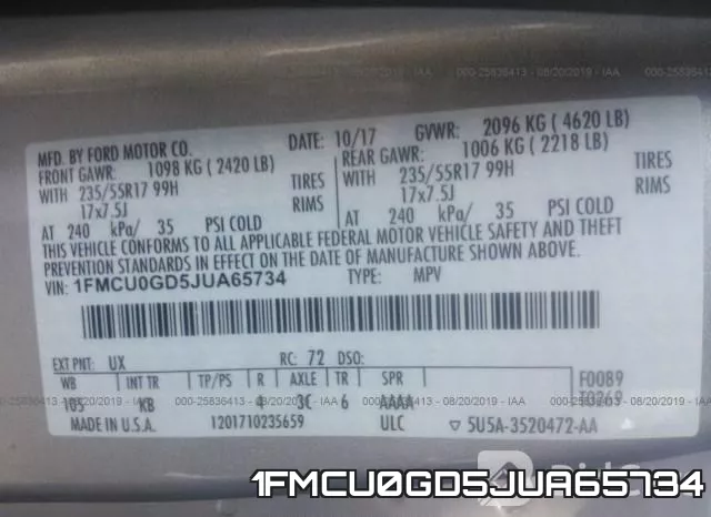 1FMCU0GD5JUA65734 фото 10