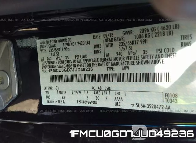 1FMCU0GD7JUD49236 фото 10