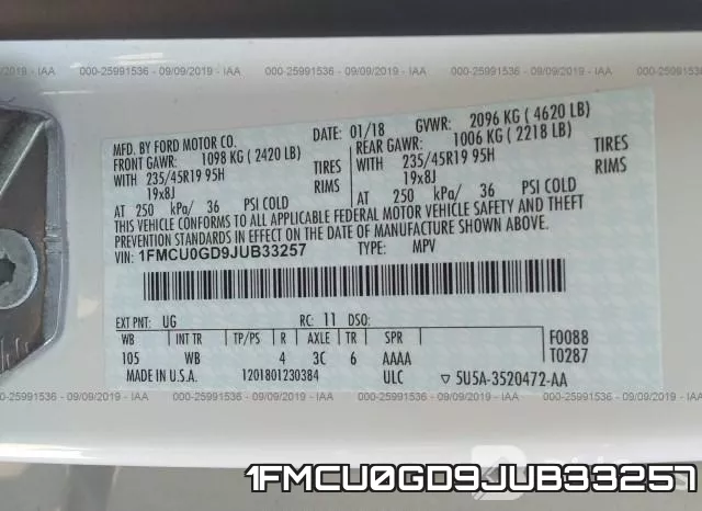 1FMCU0GD9JUB33257 фото 10