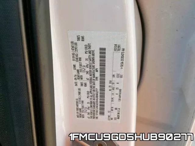 1FMCU9GD5HUB90277 фото 2