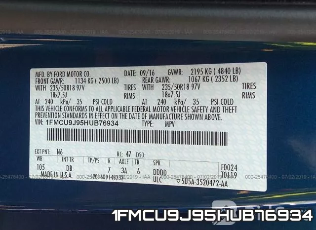 1FMCU9J95HUB76934 фото 10