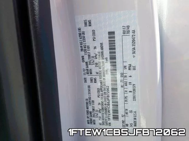 1FTEW1CB5JFB72062 фото 2