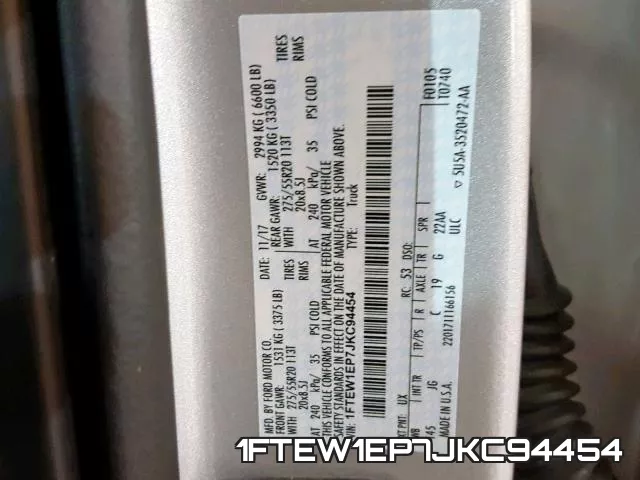 1FTEW1EP7JKC94454 фото 2
