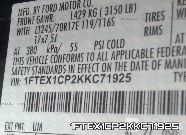 1FTEX1CP2KKC71925 фото 10