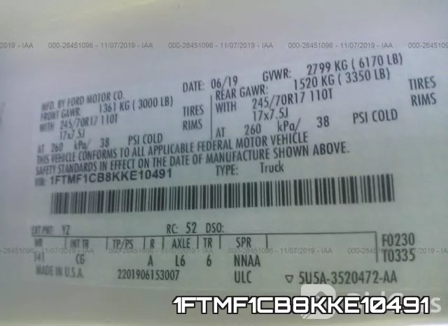 1FTMF1CB8KKE10491 фото 10