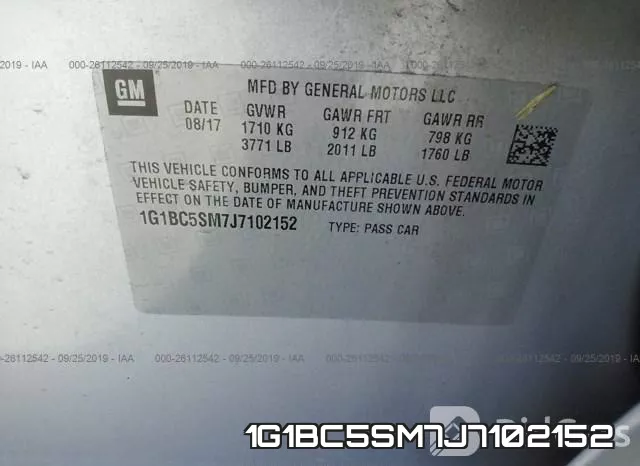1G1BC5SM7J7102152 фото 10