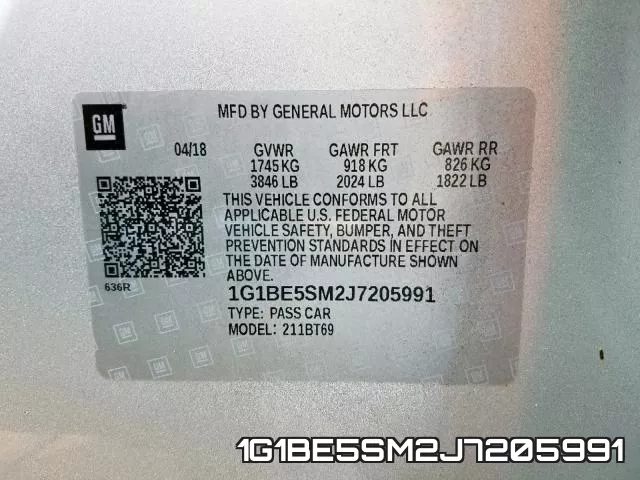 1G1BE5SM2J7205991 фото 2