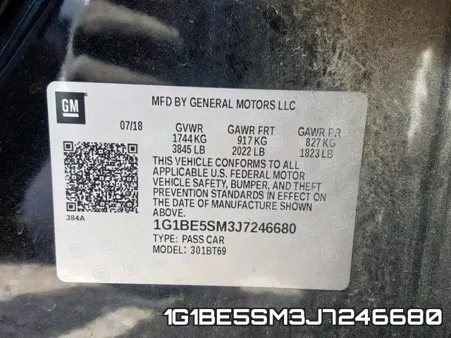 1G1BE5SM3J7246680 фото 2