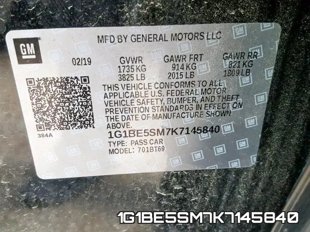 1G1BE5SM7K7145840 фото 2